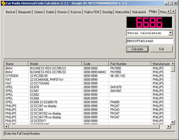 Chrysler car radio code calculator #5