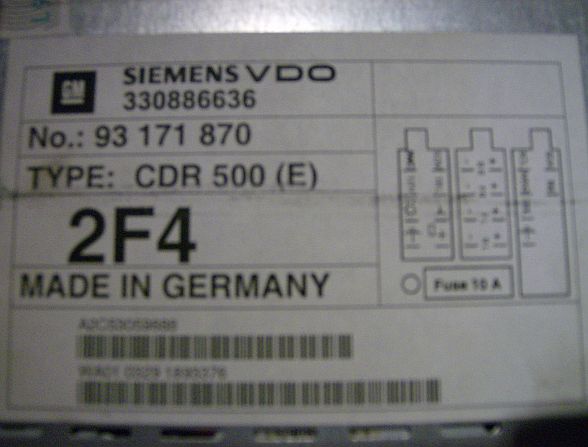siemens vdo cdr500 siemens vdo cdr500