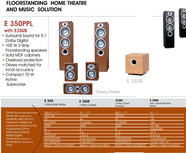 jamo e350 speakers