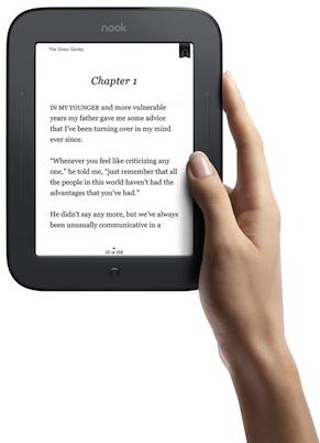 Barnes & Noble Nook Simple Touch eReader in hand