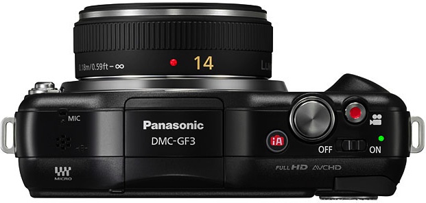 Panasonic DMC-GF3 Lumix Micro Four Thirds Digital Camera - Top