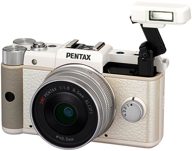 PENTAX Q Interchangeable Lens Digital Camera - White pop-up flash
