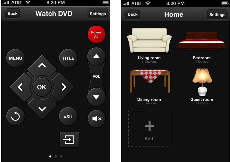 Zero1.tv VooMote One Remote Control for iPhone - Screens