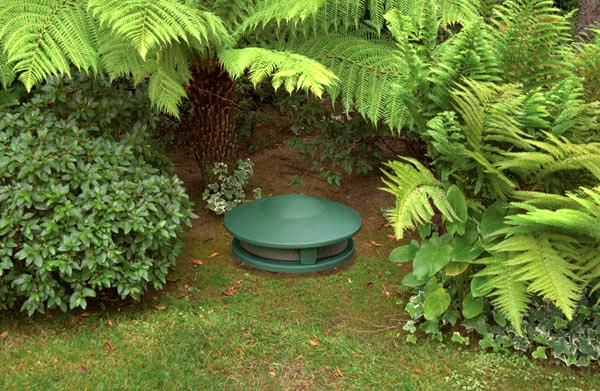 Terra AC.SUBe Outdoor Subwoofer - green installed in ground