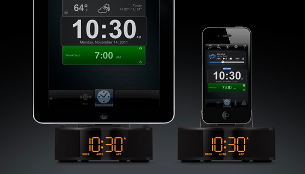 Stem Innovation Time Command Mini Alarm Clock Dock for iPad and iPhone