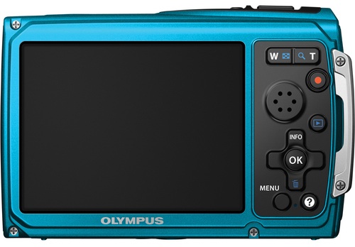 Olympus TG-320 Tough Digital Camera - Back, blue