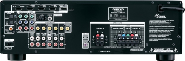 Onkyo TX-SR313 5.1-Channel Receiver - Back