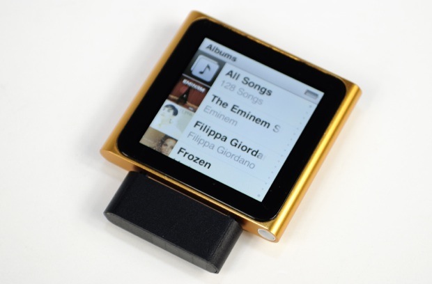 NuForce iTX transmitter on Apple iPod nano