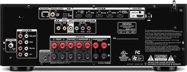 Denon AVR-1913 7.1-Channel A/V Receiver - back