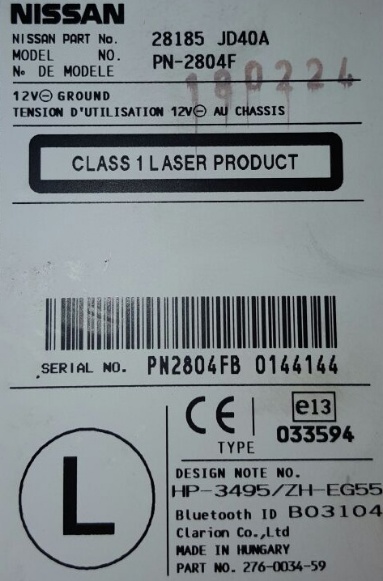 Nissan Qashqai 2007 Radio Code Ecoustics Com