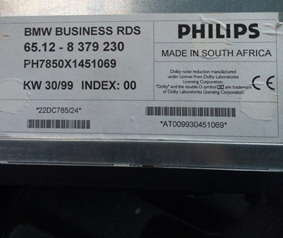 █►Radio Pin Code passend für Philips BMW BUSINESS RDS PH7850 PH7851 RADIOCODE 