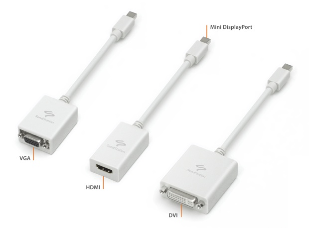 SendStation Mini DisplayPort Adapters - DVI, VGA and HDMI