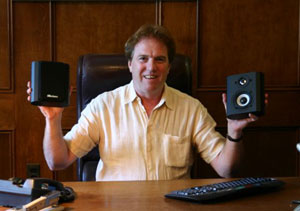 Ian Colquhoun with Axiom M0 speakers