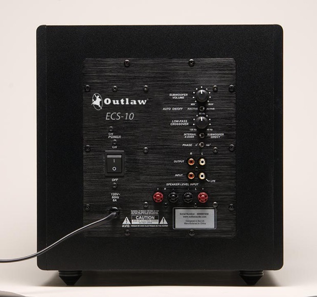 Outlaw Audio ECS-10 Subwoofer - Back