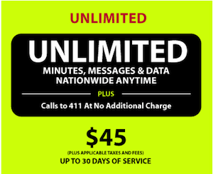 $45 per month prepaid plan unlimited