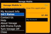 Vonage World Mobile for BlackBerry