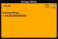 Vonage World Mobile for BlackBerry