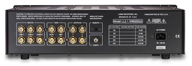 Lamm Industries LL2.1 Preamplifier - Rear