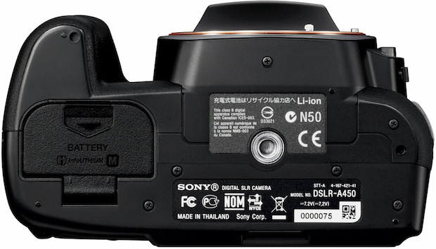 Sony DSLR-A450 Digital Camera - Bottom