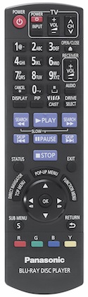 Panasonic DMP-BD85 Remote Control