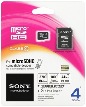 Sony microSD Flash Memory Package