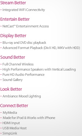 LG HB994PK Features