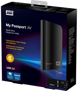 WD My Passport AV Portable Media Hard Drive Package