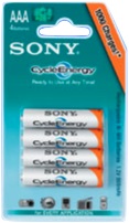 Sony CycleEnergy AAA Rechargeable Batteries
