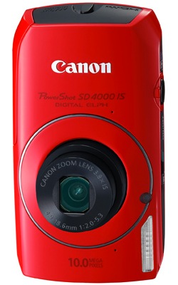 Canon PowerShot SD4000 IS Digital Camera - Red
