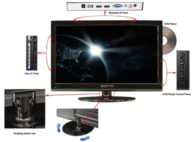 Sceptre E246BD-FHD - LED LCD HDTV DVD Player Combo - Info