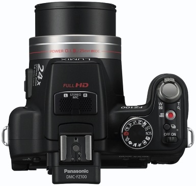 Panasonic DMC-FZ100 Lumix Digital Camera - Top