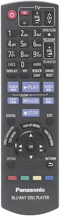 Panasonic DMP-BDT100 Remote Control