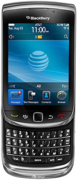 BlackBerry Torch 9800 Smartphone - Open Front