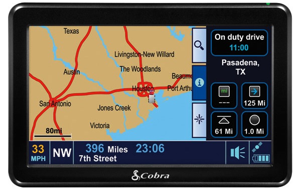 Cobra 7750 Platinum 7-inch Navigation System for Professional Drivers - QuickTabs