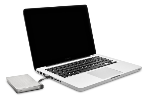LaCie Rikiki Go Portable Hard Drive with Laptop
