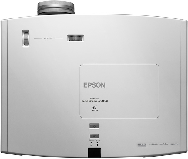 Epson PowerLite Home Cinema 8700 UB 3LCD Projector - Top
