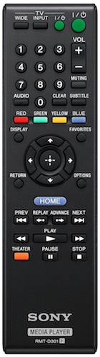 Sony SMP-N100 Network Media Player Remote