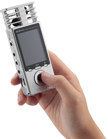 Zoom Q3HD Handy Video Recorder in hand