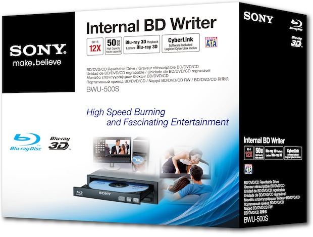 Sony BWU-500S Internal Blu-ray Rewritable Drive Packaging