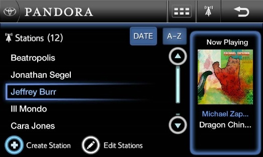 Toyota Entune with Pandora