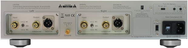 Parasound Halo JC 3 Phono Preamplifier - Rear