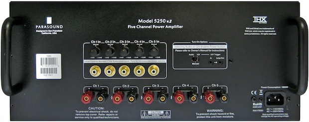 Parasound NewClassic 5250 v.2 Five Channel THX Ultra2 Power Amplifier - Rear