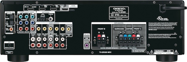 Onkyo TX-SR309 A/V Receiver - Back