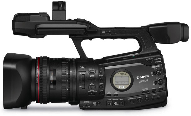 Canon XF305 Professional Camcorder - Side