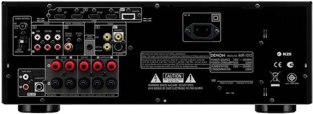 Denon AVR-1312 AV Receiver - Back