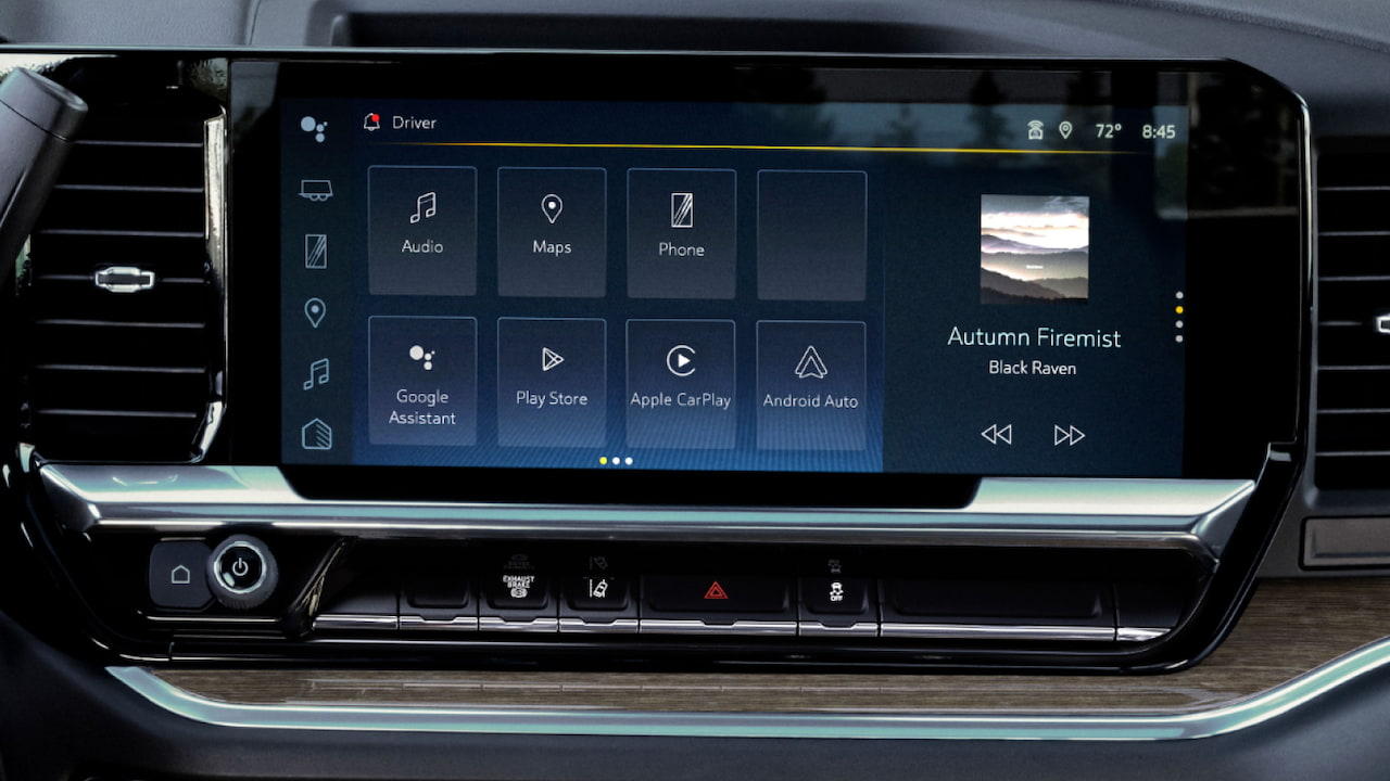 2026 Chevrolet Silverado  Infotainment Screen 2026 Chevrolet Silverado Infotainment Screen with Apple CarPlay and Android Auto Buttons
