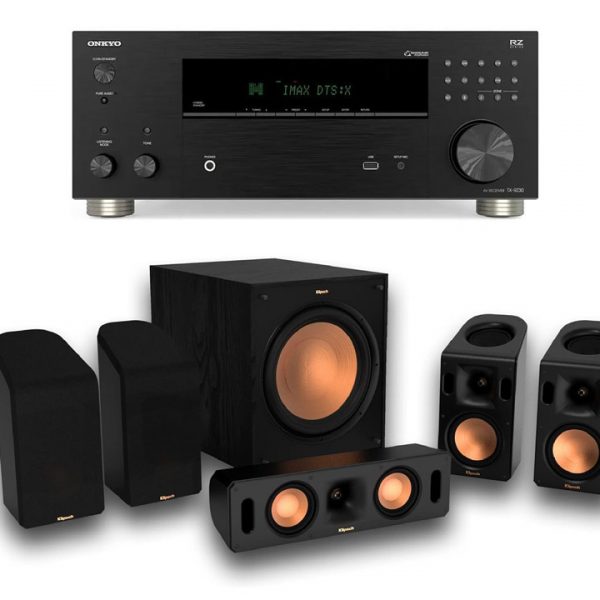 Onkyo/Klipsch A/V receiver and speakers combo bundle.