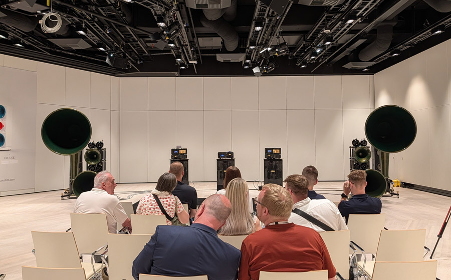 ESD Super Dragon Loudspeaker System at HIGH END Vienna 2026 with audience in room