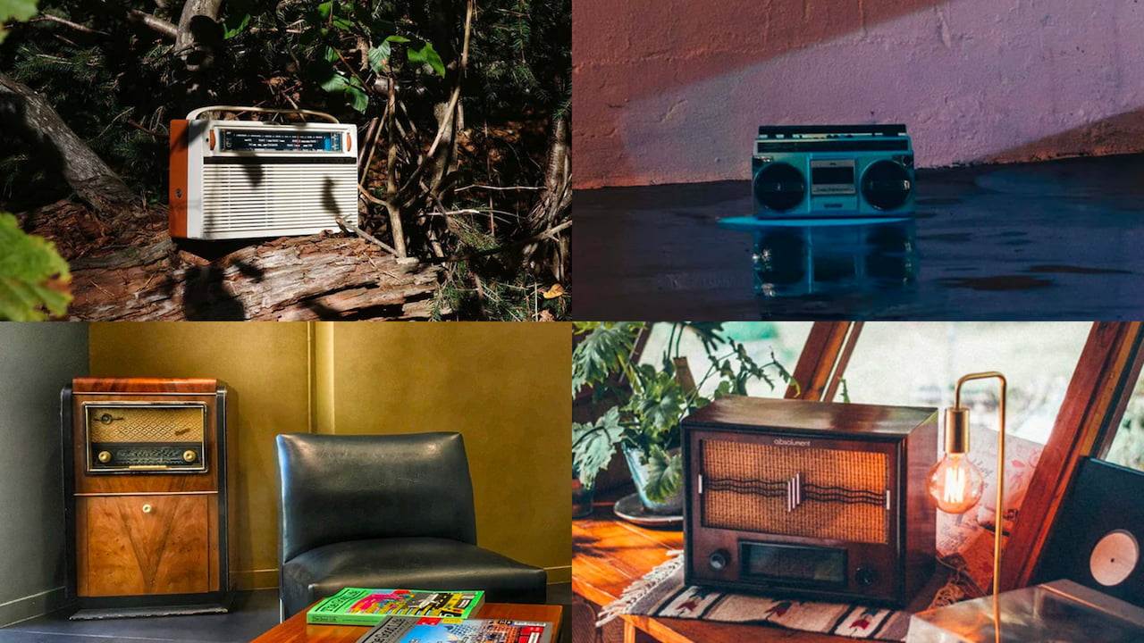 A.bsolument Vintage Bluetooth Radios Collage