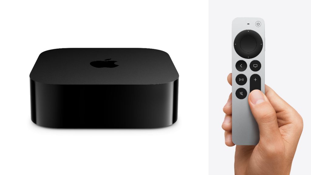 2022 Apple TV 4K with remote in-hand